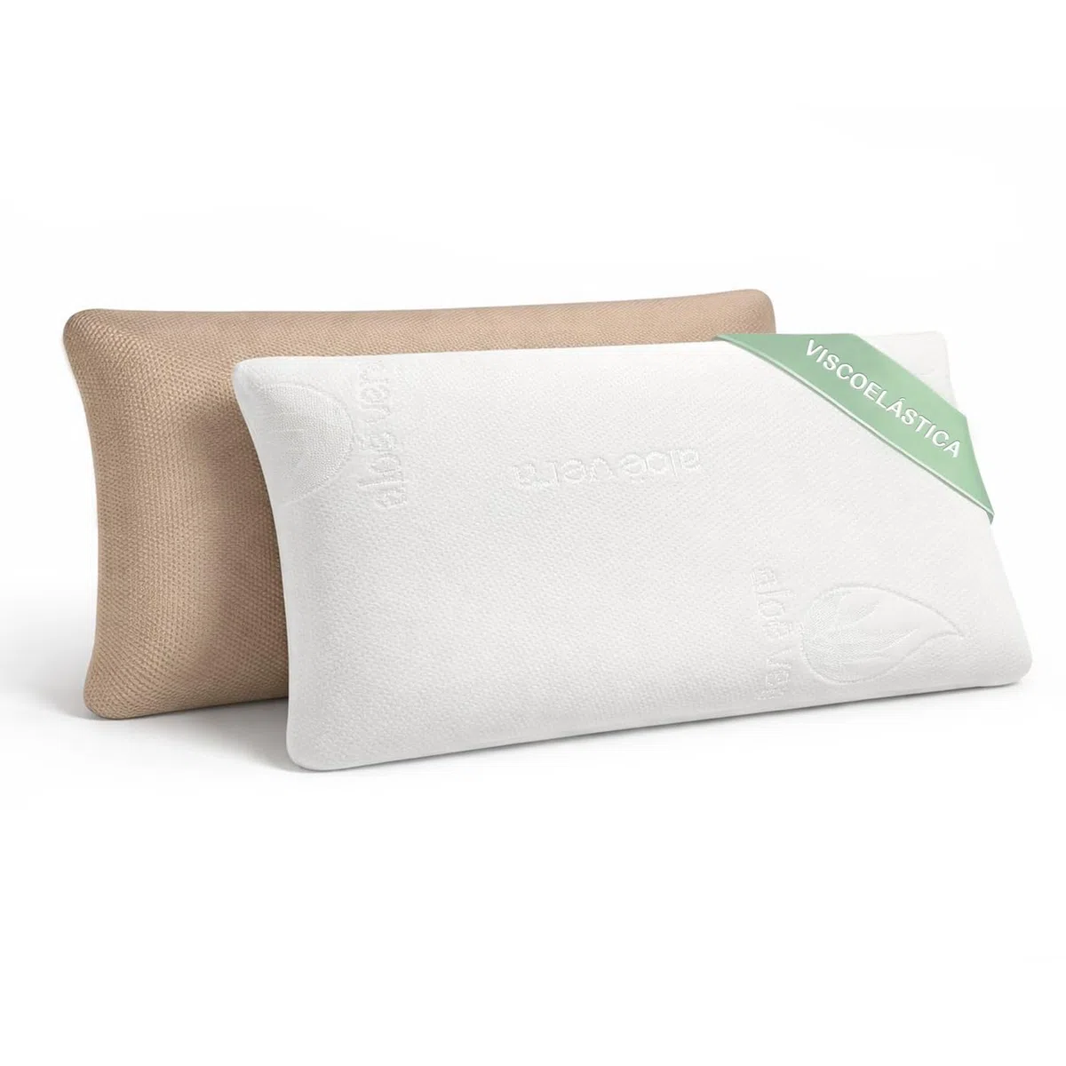 MERCURY TEXTIL- Almohada viscoelástica Suave y Relajante Aloe Vera Fresh 3D, Doble Cara (Invierno y Verano), Funda con Cremallera. (75 CM)