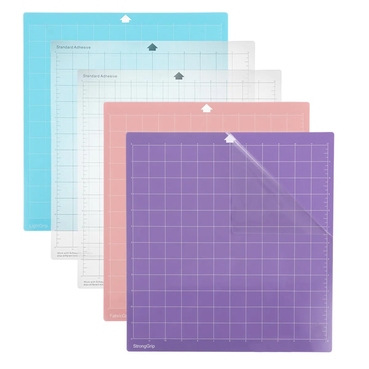 APACALI 5 alfombrillas de corte para Silhouette Cameo Plotter 4/3/2/1, 12 x 12 cm de repuesto, agarre estándar, agarre ligero, agarre fuerte, frabricgrip, adhesivo adhesivo para silueta, Cameo Viny