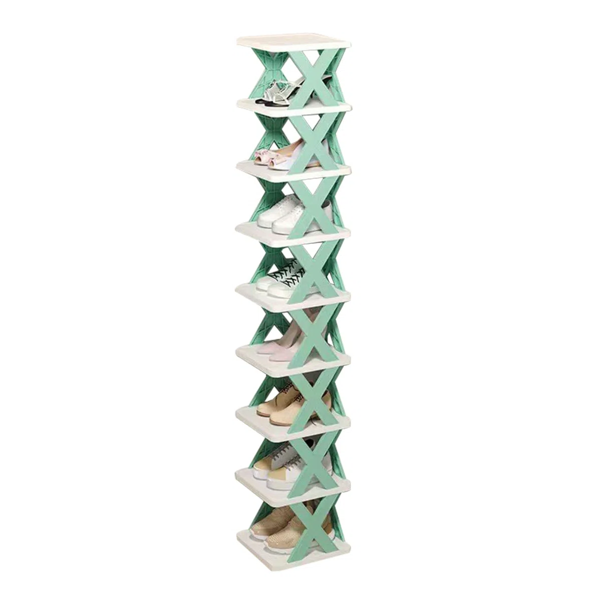 Genérico Perchero de Zapatos Plegable,Organizador Alto de Zapatos Plegable para Zapatillas | Estante Organizador Multifuncional Vertical de Calzado para Armario Baño y Esquina