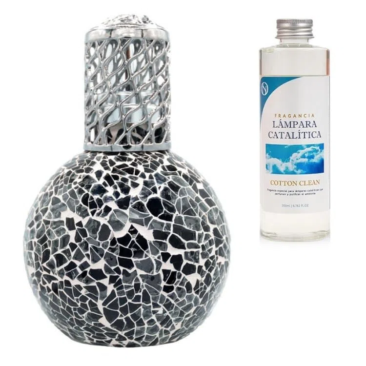 Lámpara Catalítica 200ml Ambientador y Purificacion para la casa. con Fragancia (Lámpara con Fragancia Cotton Clean)