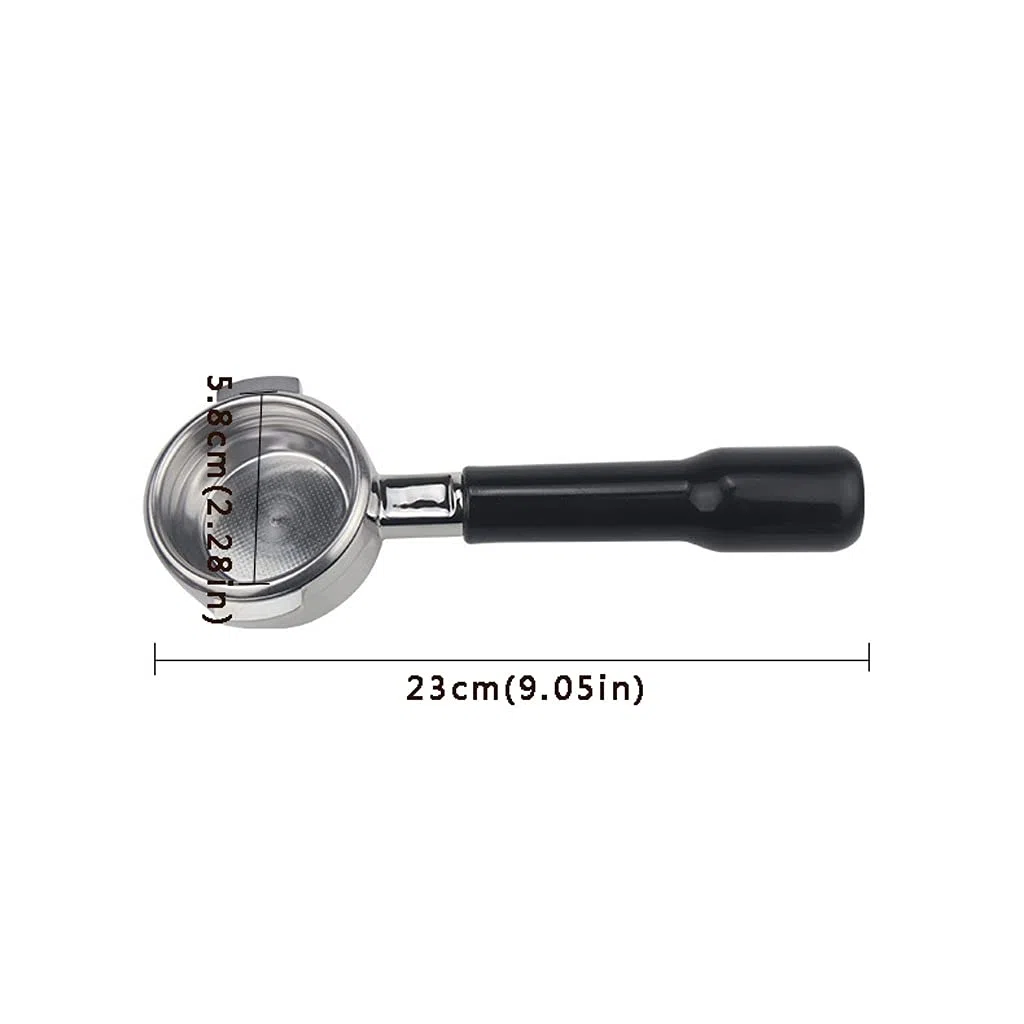 QUNINE Mango Sin Fondo De Café Modificado De Acero Inoxidable De 58 Mm Compatible con Cafetera Mango De Madera Mango De Café (Tamaño : C) (Color : C) (Color : Grey) (Padre)