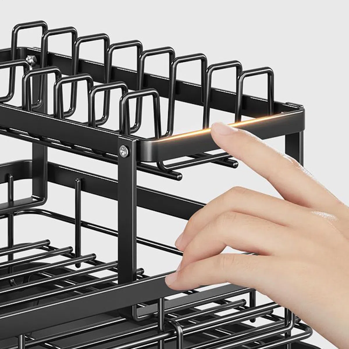 Generisch de platos, 2 niveles Para Encimera de Cocina, Utensilios De Cocina Y Vaso Soporte Para Cubiertos Cuencos Encimera