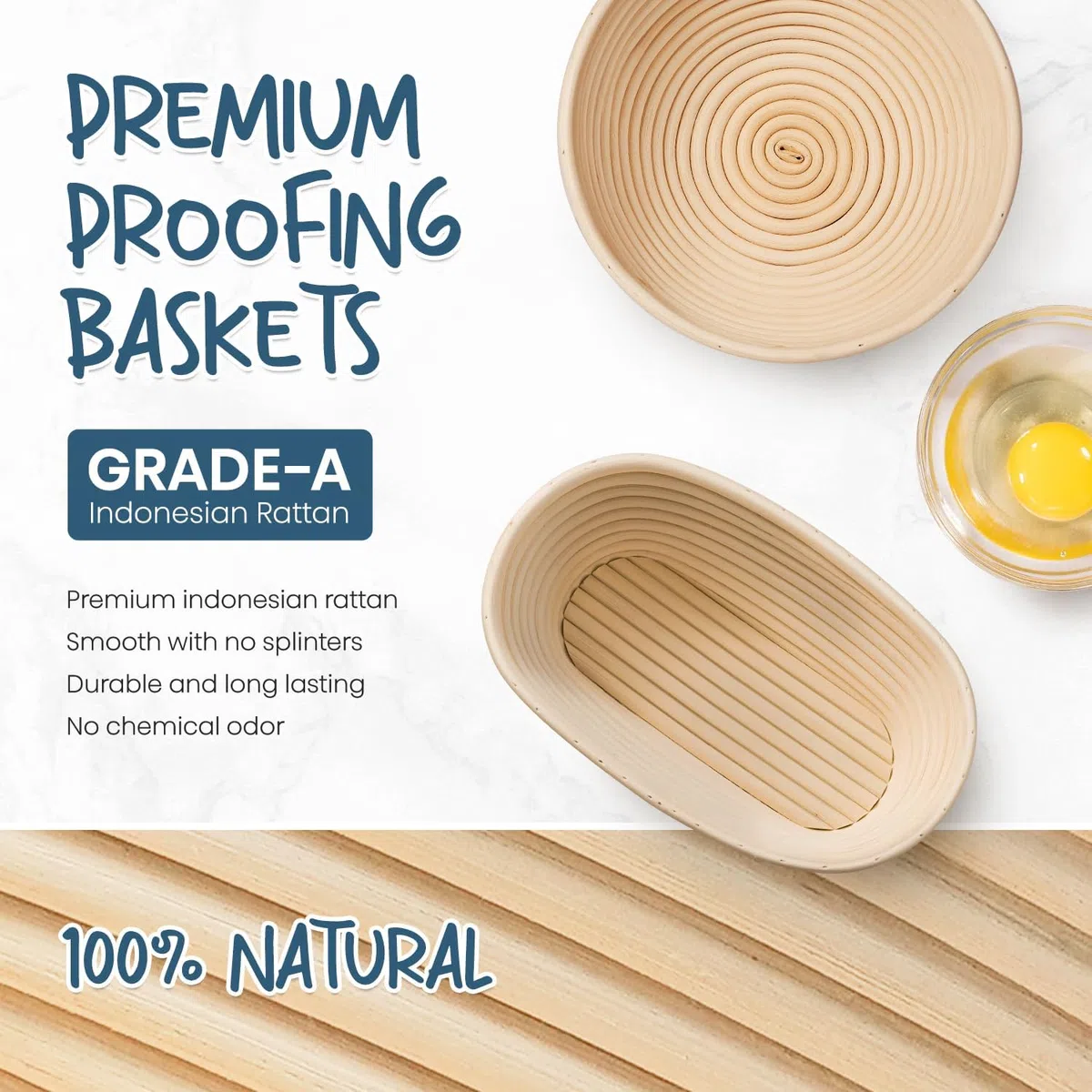 Kit Para Hacer Pan Masa Madre de 8 Piezas,Cesta de Fermentación,Set de Iniciación Para Principiantes,Kit de Inicio de Cesta Redonda Para Prueba de Pan
