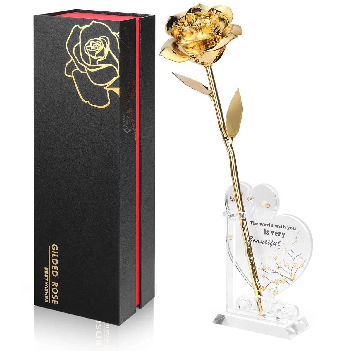 Ariceleo la úLtima Rosa Dorada de la Rosa Dorada Bautizada, Sumergirse en Rosas de 24K para Regalar Regalos RomáNticos de CumpleañOs a Las Mujeres Aniversario Día de San ValentíN Día de la Madre
