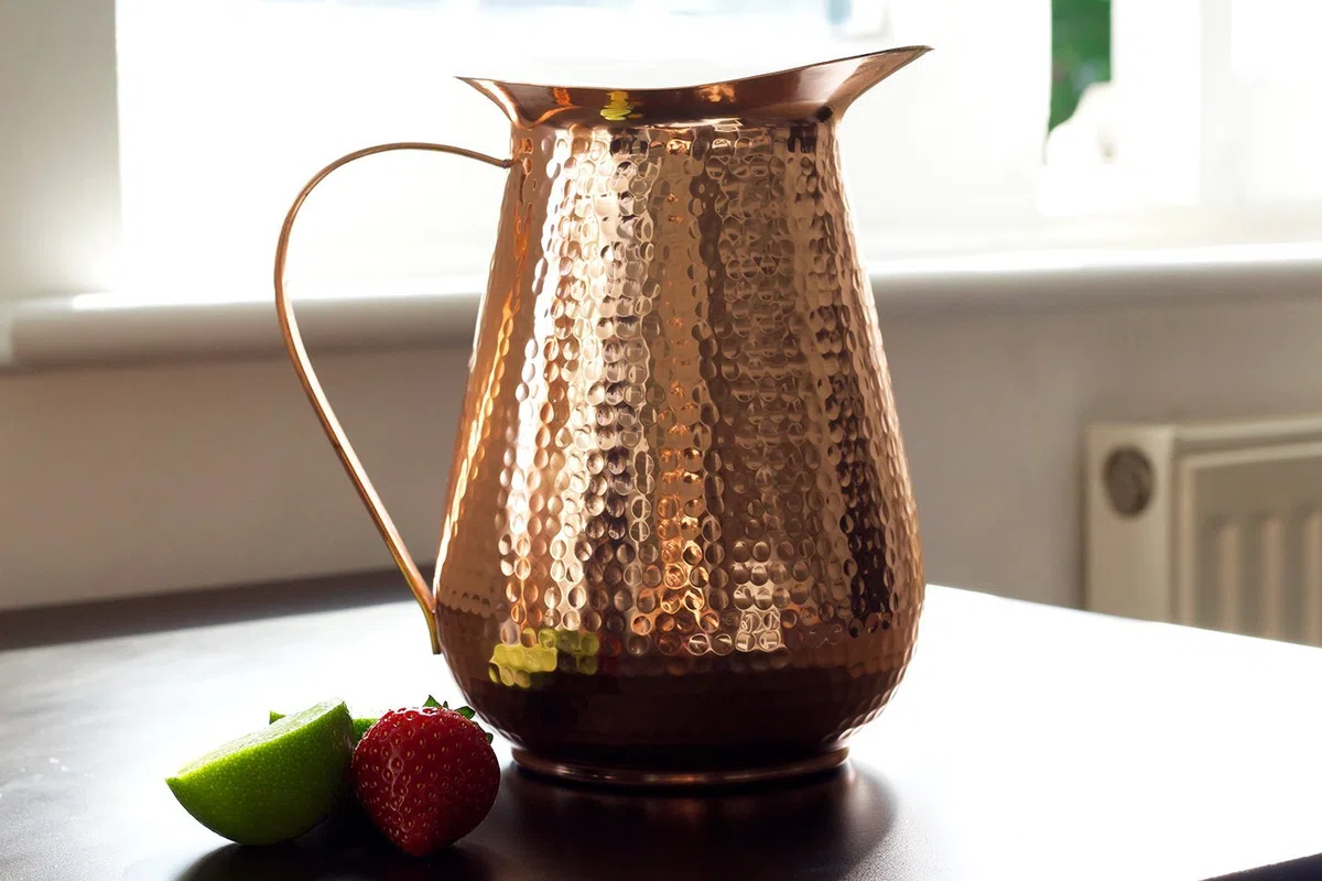 Kosdeg jarra de cobre extra grande 68 oz - jarra de cobre puro