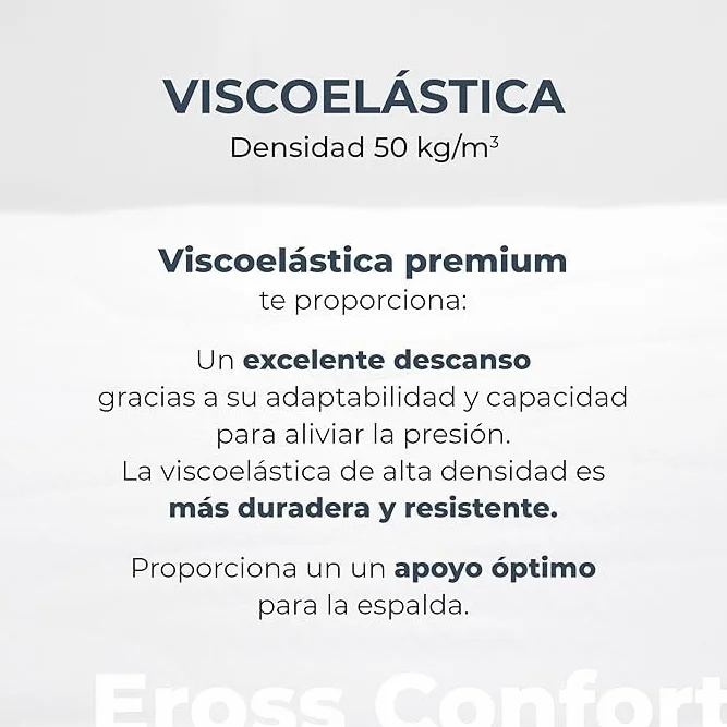 Sobrecolchon 140x200 Firmeza Media. Atérmico, Antialérgico, Silencioso y Flexible. Desenfundable con Cremallera Invisible. Topper Viscoelastico Cómodo Densidad Media. Altura 5 cm Moncel ErossConfort