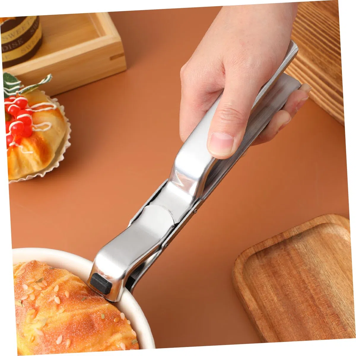 HEALLILY 2 Piezas Pinzas Anti-escaldaduras para Recipientes Pinzas de Acero Inoxidable para Cocinar Elevador Reutilizable para Platos para Sartenes para Hogares y Establecimientos