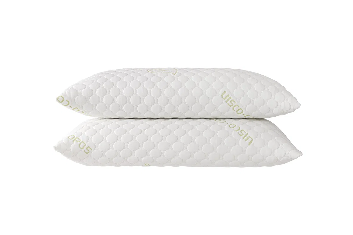 Todocama - Almohada viscoelástica Aloe Vera con Copos 100% viscoelásticos. Tejido Strech Aloe Vera. Termoregulable. Firmeza Media - Alta. Fabricado en España. (Pack 2 x 70 cm)