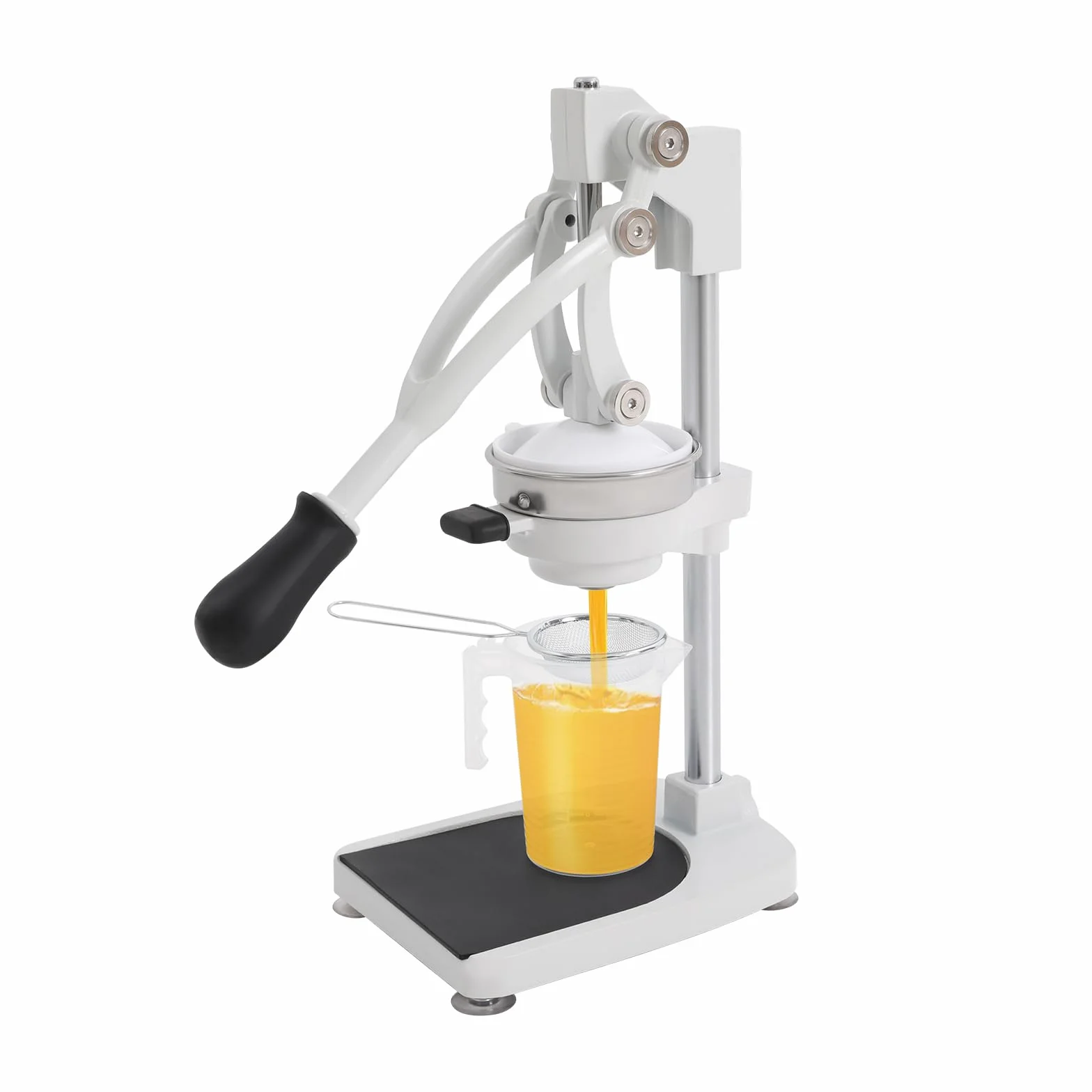 Exprimidor manual de plata de acero inoxidable 304, 2 cabezales de prensado, vaso medidor de 500 ml, diámetro de colador de 12 cm, apto para limón, pomelo, granada y uva, para el hogar, hotel y bar