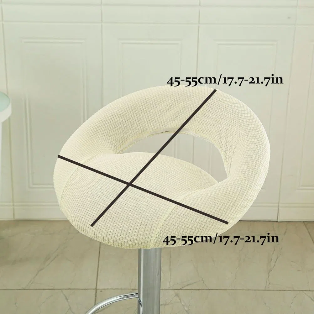 Ronda Funda para Taburete de Bar con Respaldo Hueco Pack 2/4, Giratorio Fundas para Taburetes Altos de Bar Cocina Redonda, Lavable Funda para Sillas Comedor con Respaldo Abierto,I,2PCS