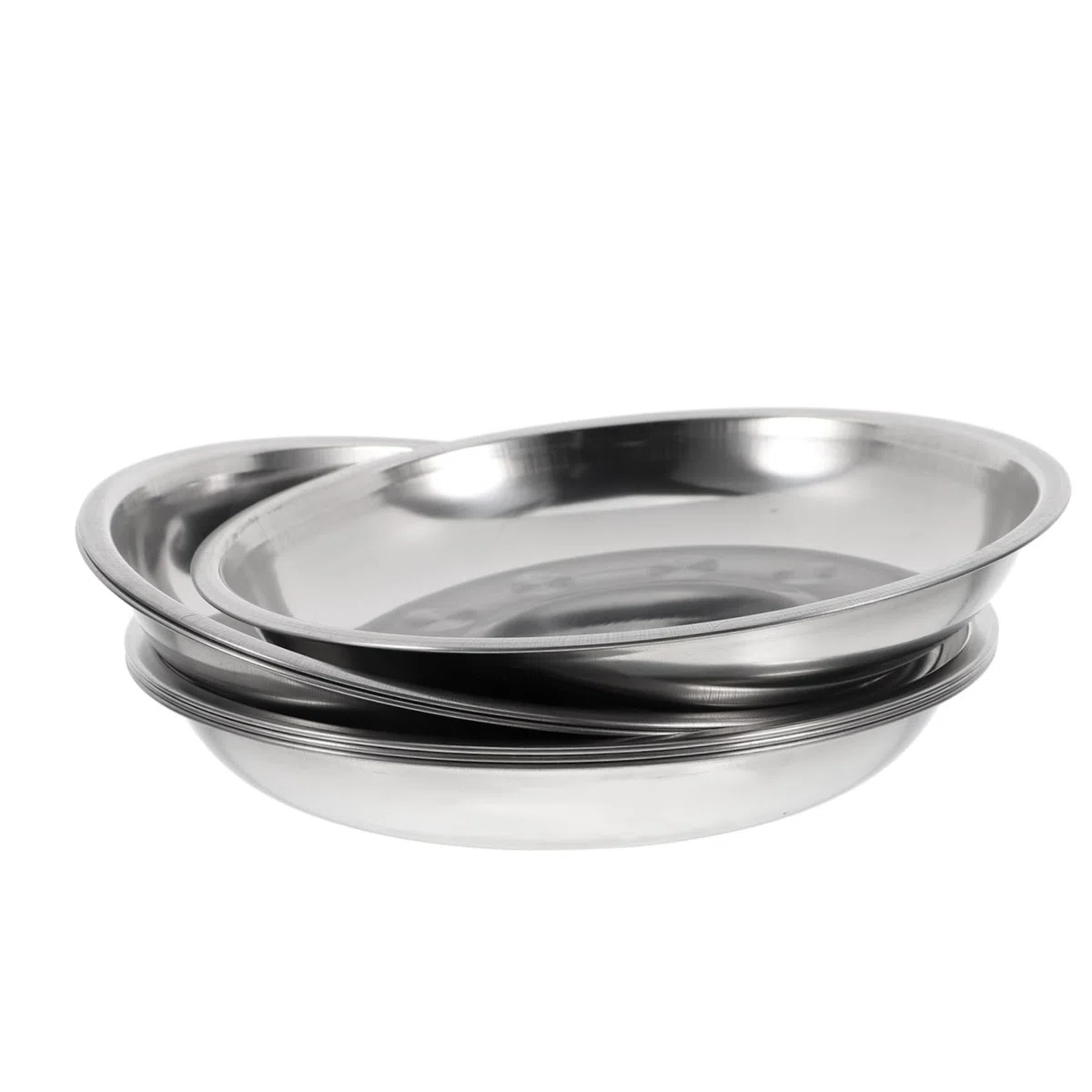 6 Platos Redondos De Acero Inoxidable Para Barbacoa Bandejas Para Servir Comida Camping Postres Y Frutas 6.7 Pulgadas De DiáMetro