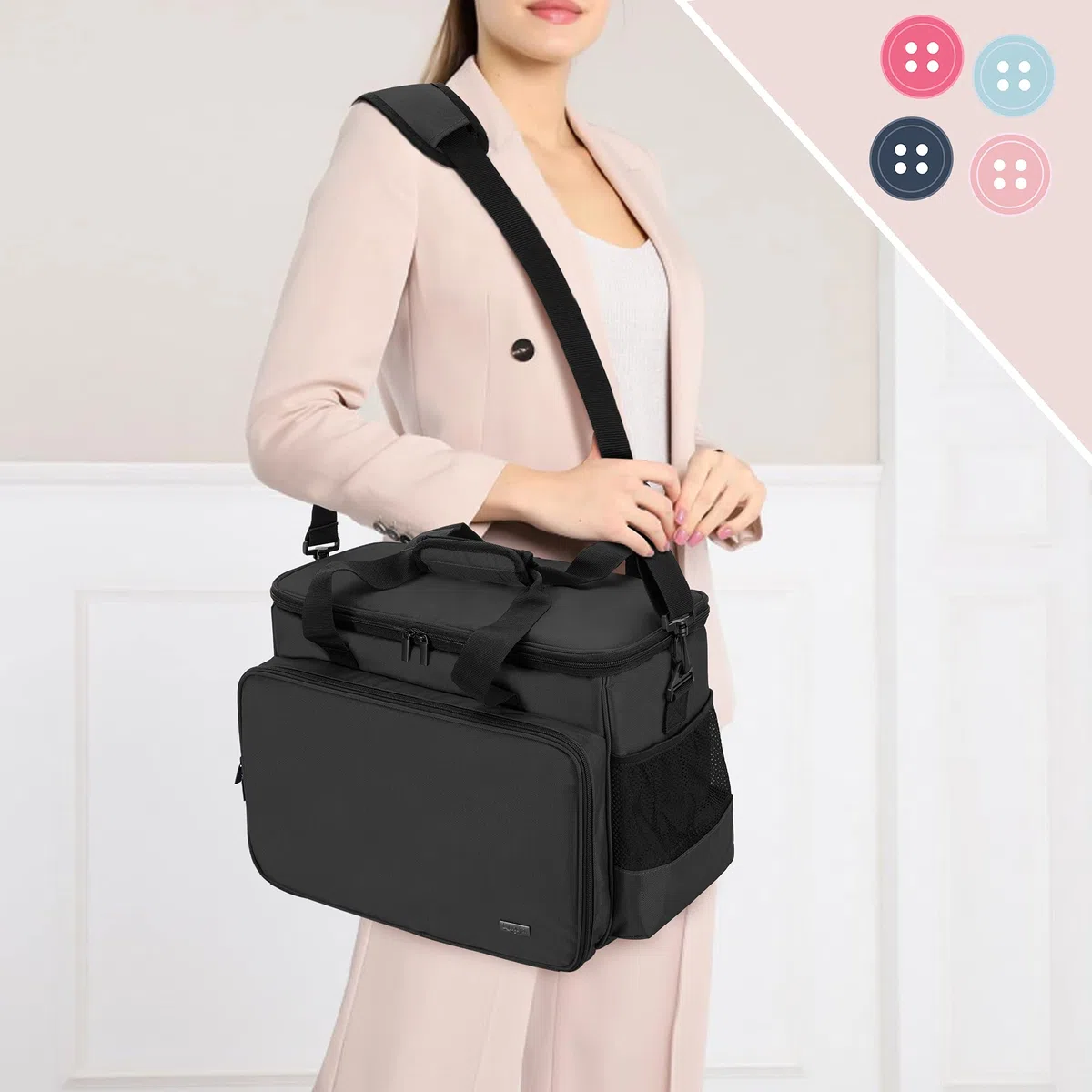 Luxja Máquina de Coser Trolley Bolso, Bolsa para Máquina de Coser, Funda Maquina de Coser (No Incluido Accesorios)
