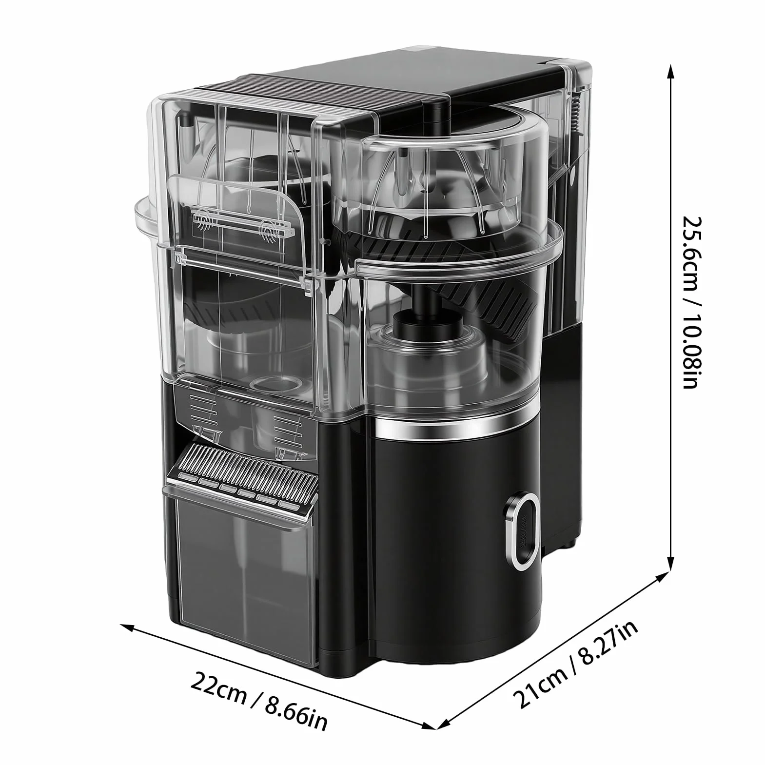 YUYTE Exprimidor de Cítricos Eléctrico Inalámbrico con 8 Ranuras, Capacidad de 500 Ml, Exprimidor Rápido de 20 Segundos para el Hogar, Cocina, Oficina, Extracción Doble de Frutas