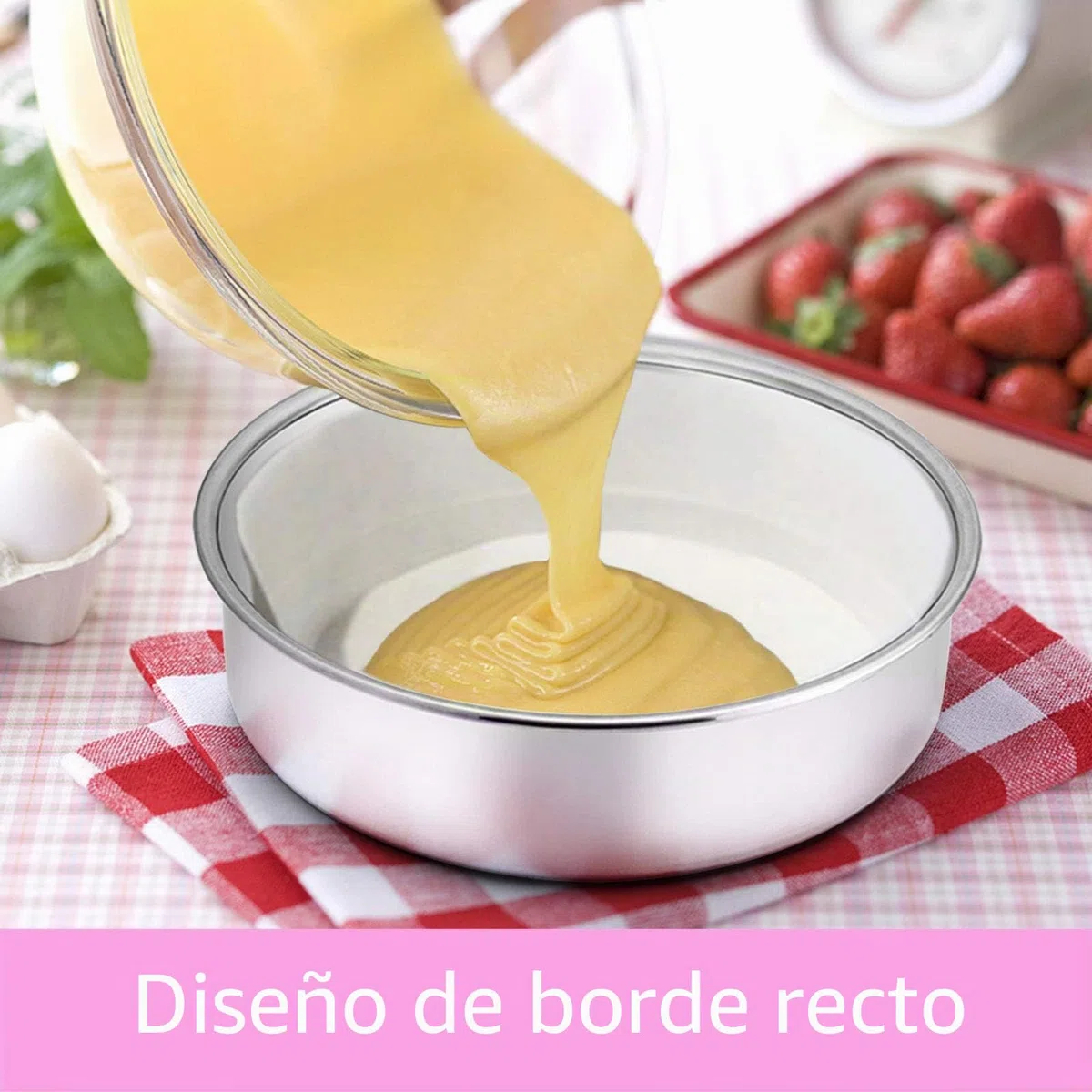 HaWare Juego de 4 moldes redondos para hornear, molde de acero inoxidable para pasteles - 10/16/20/24cm, saludable y no tóxico, pulido brillante, fácil de limpiar y apto para lavavajillas