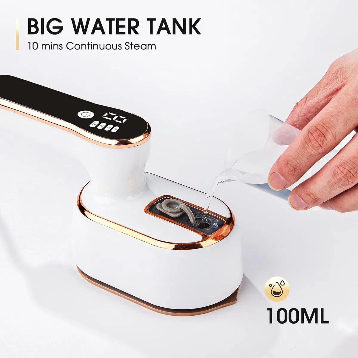 Plancha Vapor PortáTil, Mini Plancha Plegable de Viaje, Ferro a vapor vertical con Tanque de Agua de 100ml, 1000W 15S calentamiento rápido, Pequeña 2 en 1 Plancha de ropa para hogar y viajes