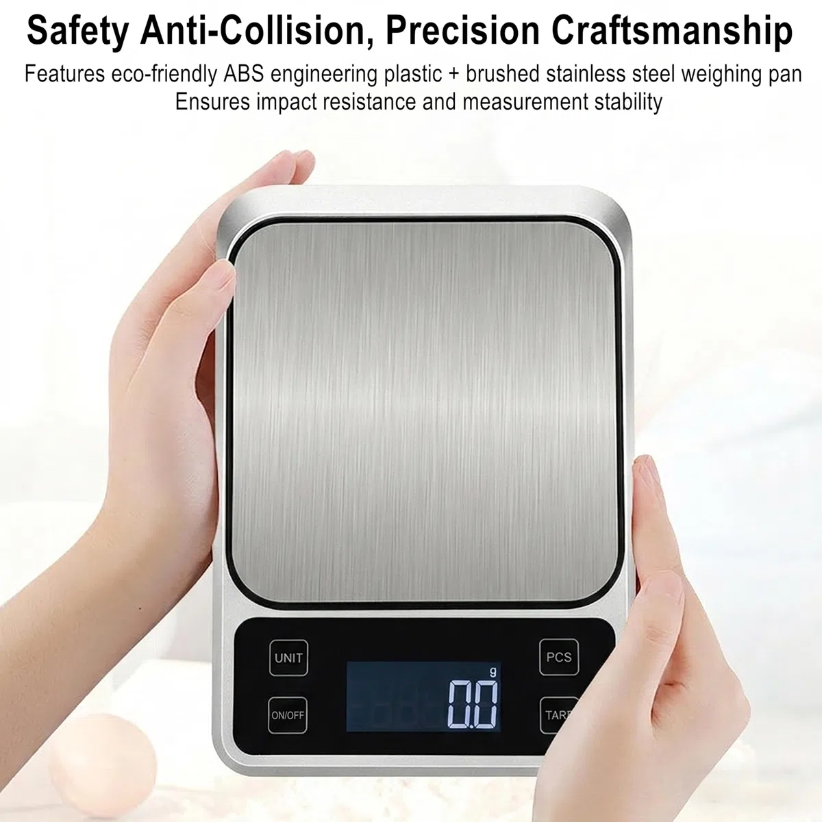 Báscula digital de cocina, báscula electrónica de alta precisión de 0.1 g/0.001 onzas, máximo 5 kg/11 libras, conversión de múltiples unidades, función de apagado automático/tara/conteo, plataforma de