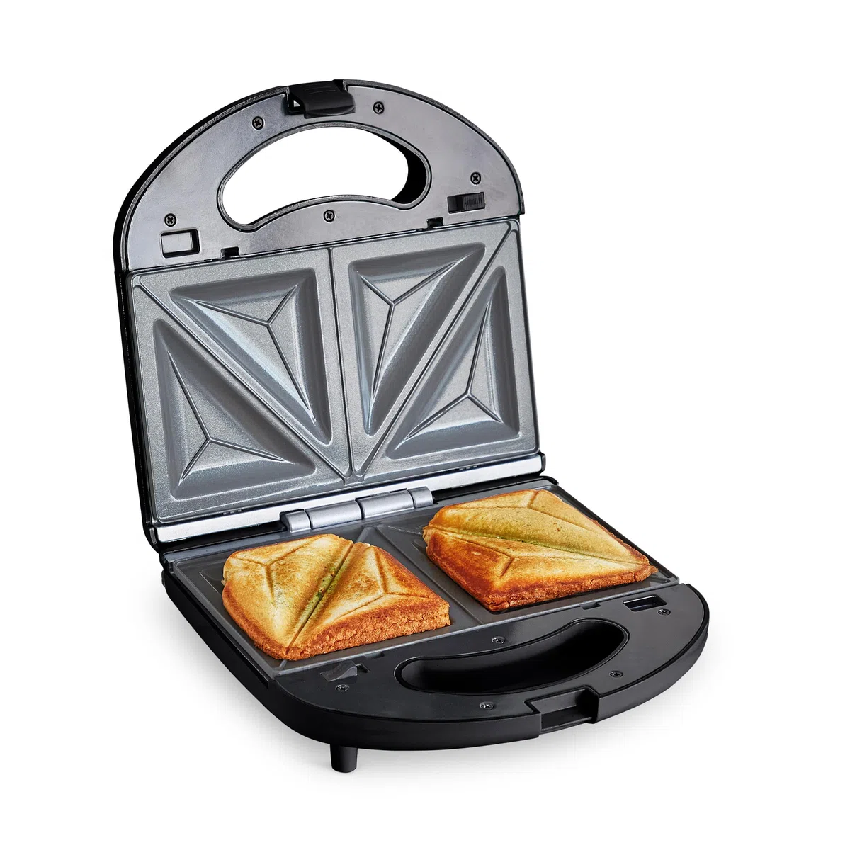 GreenChef Electric Sandwichera Placas de Cerámica Saludable Antiadherente, Sin PFAS ni BPA, Tostadora, Sándwiches, Panini, Multifuncional, Temperatura Controlada, Indicación LED, Negro
