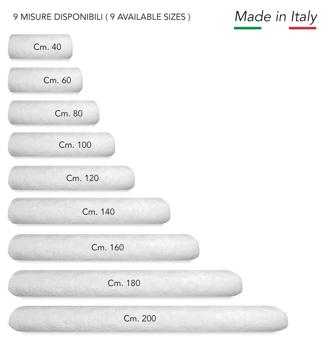 Tex Family Cojín Parigi Cilíndrico – Rollo Viscoelástico, Funda de Microfibra Melocotón, Soporte Ergonómico Cervical y Lumbar, Lavable, Cm. 140