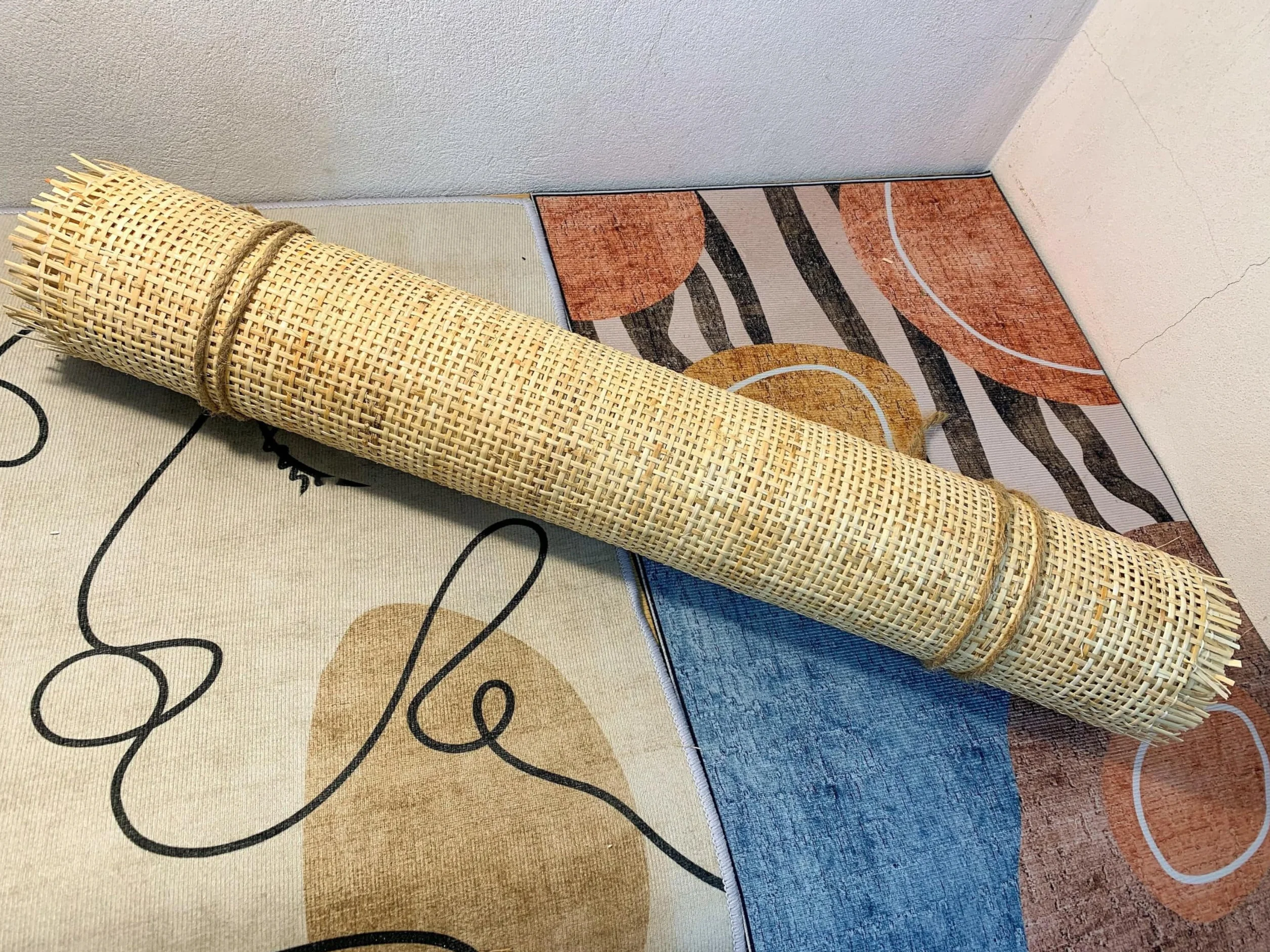 Rejilla Mimbre Natural 65 x 100cm, Ratan Rollo Mimbre, Mimbre Rollo, Rattan, rollo ratan, Ratan Natural por Metros, Rollo de Mimbre para Muebles, Silla ratan Aparador Cabecero Zapatero Armario ratan