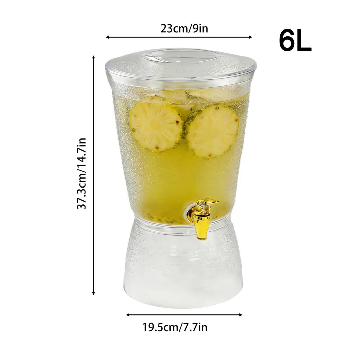 Dispensador de Bebidas Jarra de 6L para Refrescos | Dispensador de Limonada con Grifo para , Bodas, Reuniones, Oficina, Restaurante, Cafetería, Cumpleaños, Barbacoa