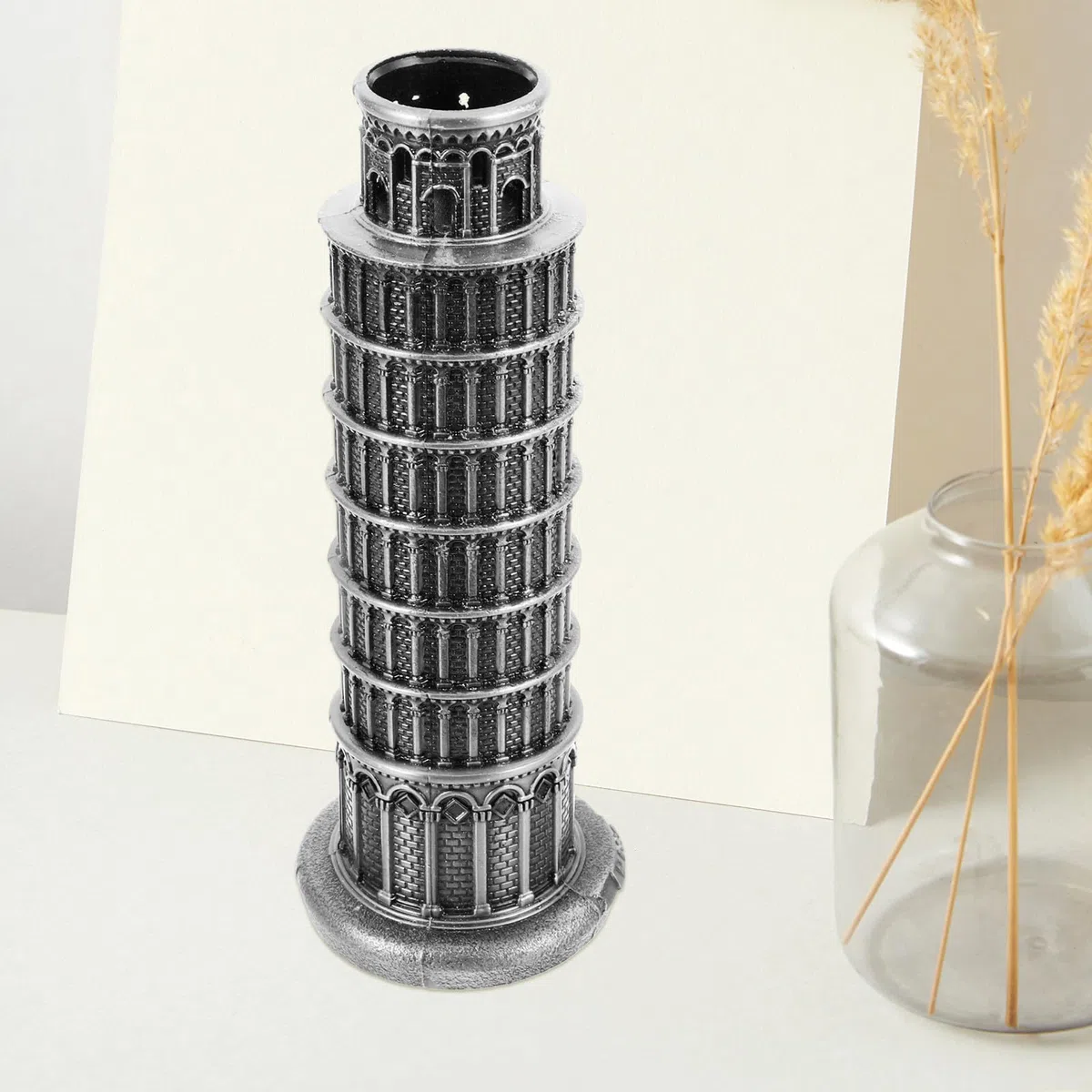 Alipis Mini Maqueta Torre Inclinada de Pisa, Adorno Arquitectónico de Aleación de Zinc, Elaborado para Embellecimiento del Hogar y Oficina