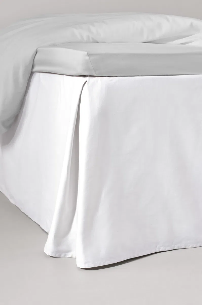 Jotex Zack - Faldón para Cama (100% algodón orgánico, Altura 45 cm, 90 x 200 cm), Color Blanco