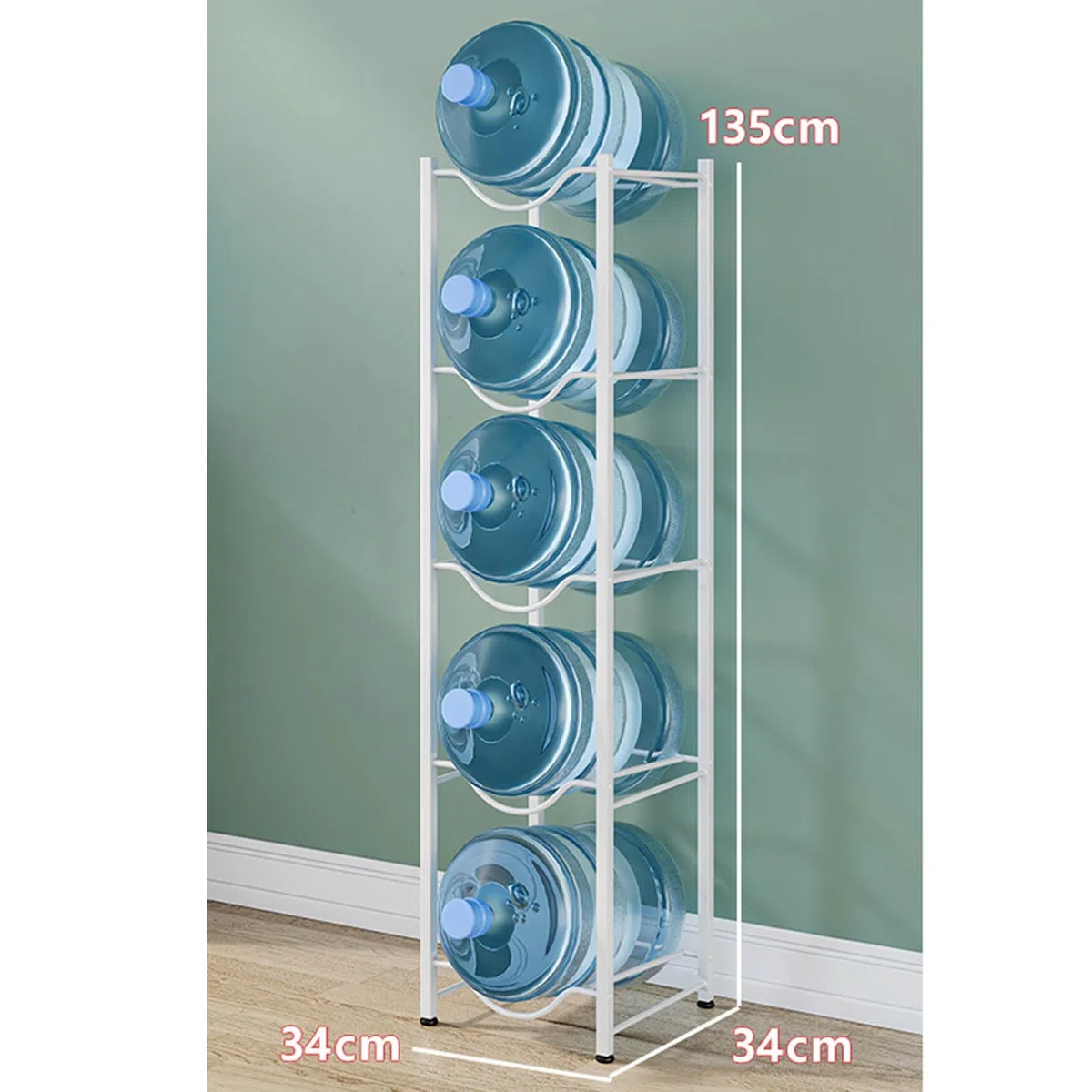 Heavy Du 5 N - Estante para botellas de agua, apilable, soporte para enfriador de doble fila, soporte dispensador de agua