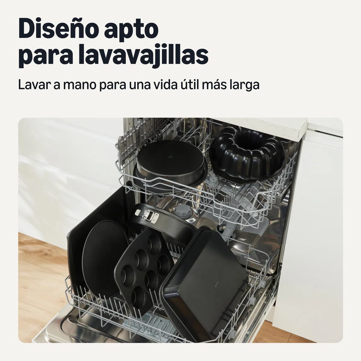 Amazon Basics Juego de 6 Utensilios para Hornear Antiadherentes, Apilables, Aptos para Lavavajillas y Horno