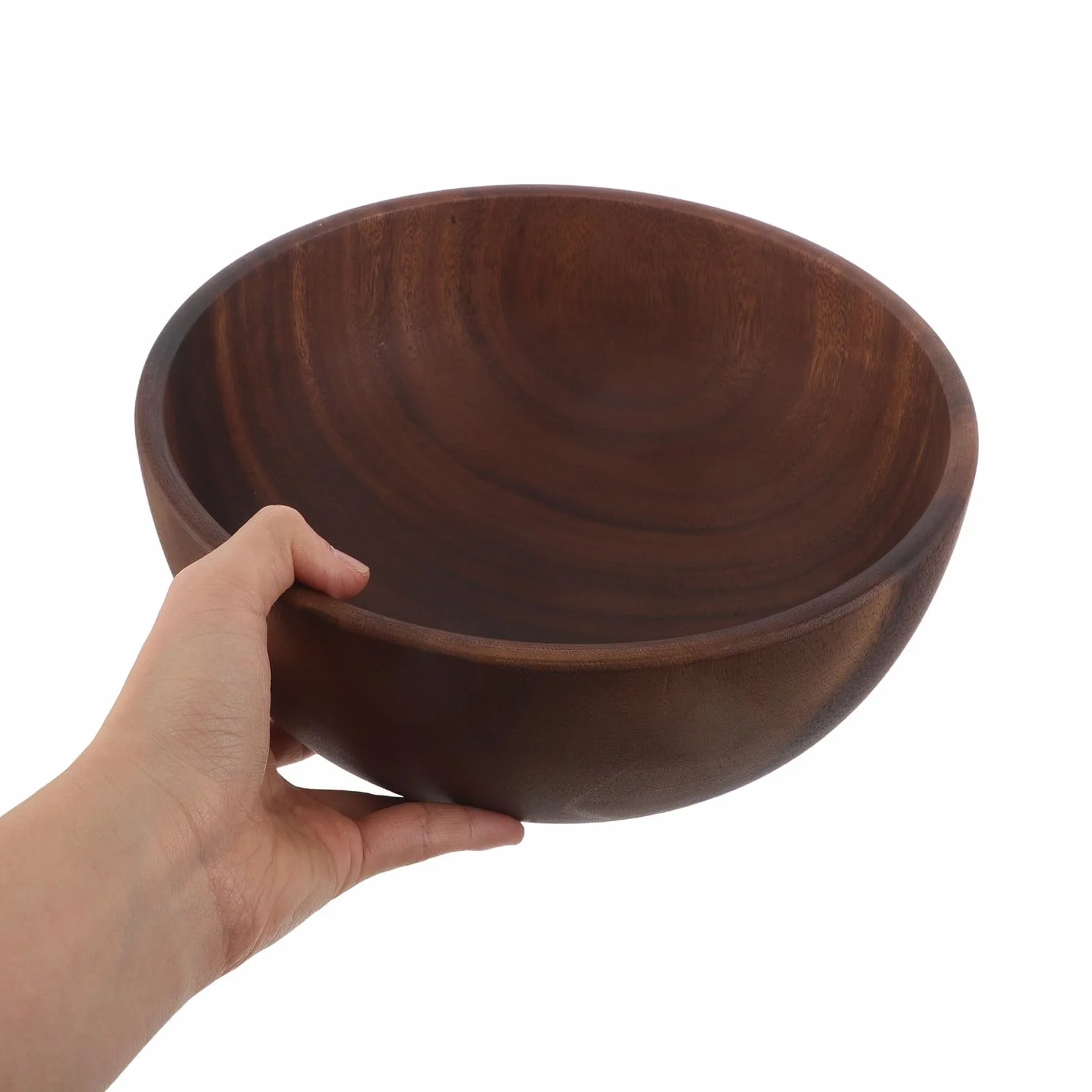 Juego de Ensaladera de Madera de Acacia de 2,5 L con Cucharas y Tenedor para Ensaladas, Diseño Rústico y Capacidad Generosa para Uso Diario y Ocasiones Obsequios