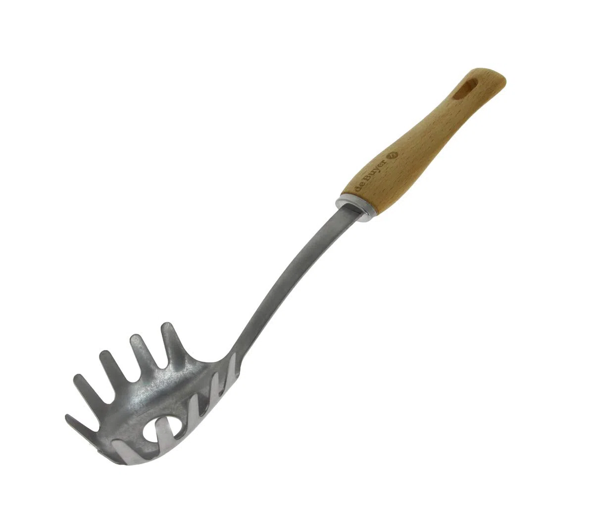 De Buyer 2701.09 - Cuchara para espagueti (acero inoxidable, mango de madera)