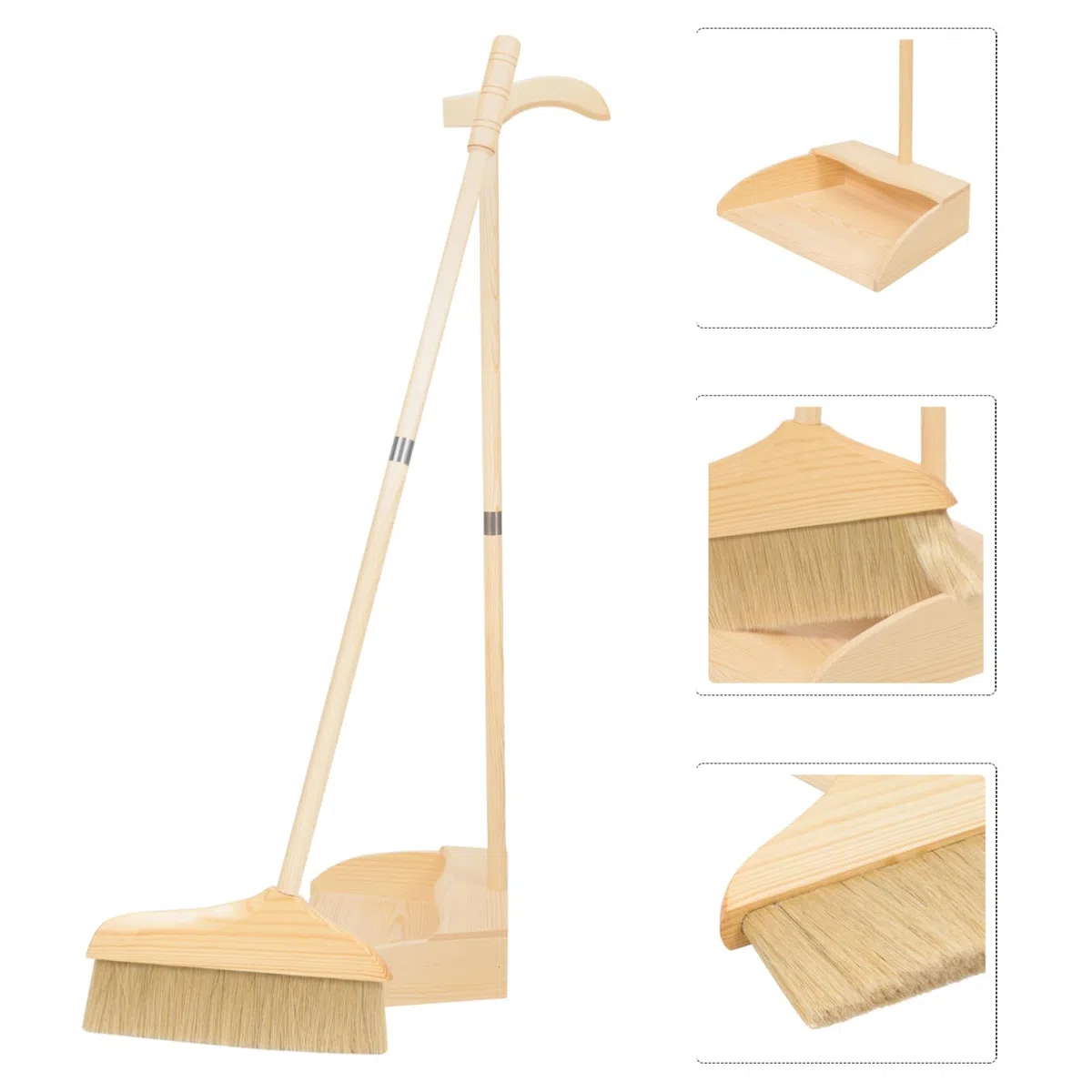 Healifty Juego de Escoba de Barrido Cerdas de Madera Ligera y Mango Ergonómico para Limpieza en Talleres y Cómoda