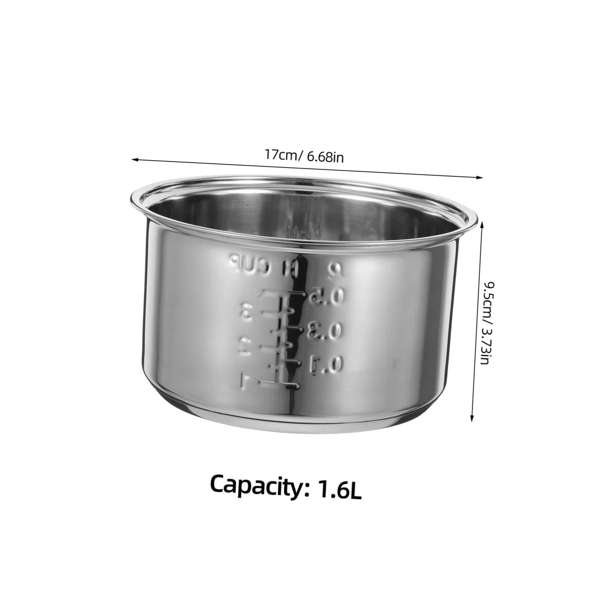LIFKOME Revestimiento De Olla Arrocera Piezas De Olla De Arroz Olla Interior para Olla Arrocera Reemplazo De Olla Interior Olla Dentro De La Olla Silver Acero Inoxidable