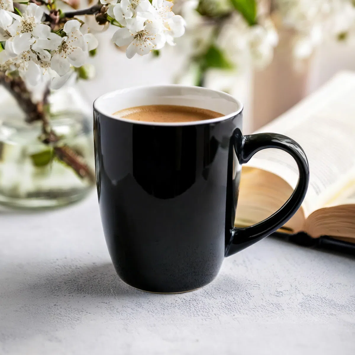 Glasmark KROSNO 1992 Taza de Cerámica 6 Piezas Juego de Tazas para Café y Té Negras 350 ml