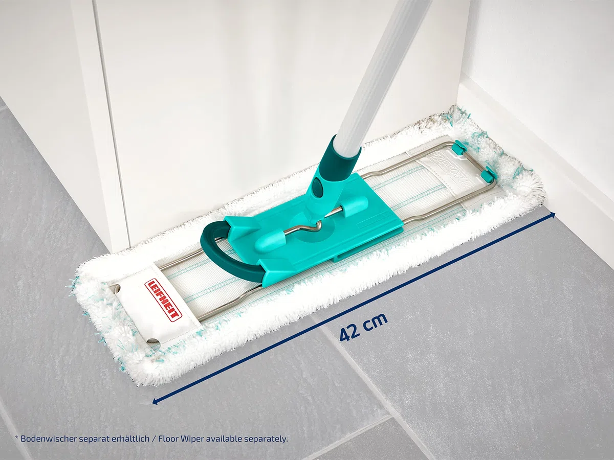 Leifheit Funda para Mopa Profi Micro Duo, Microfibra, Set 4 | Doble poder de limpieza con cerdas especiales, lavable 400 veces a 60 C, ideal para piedra, parqué y tarima
