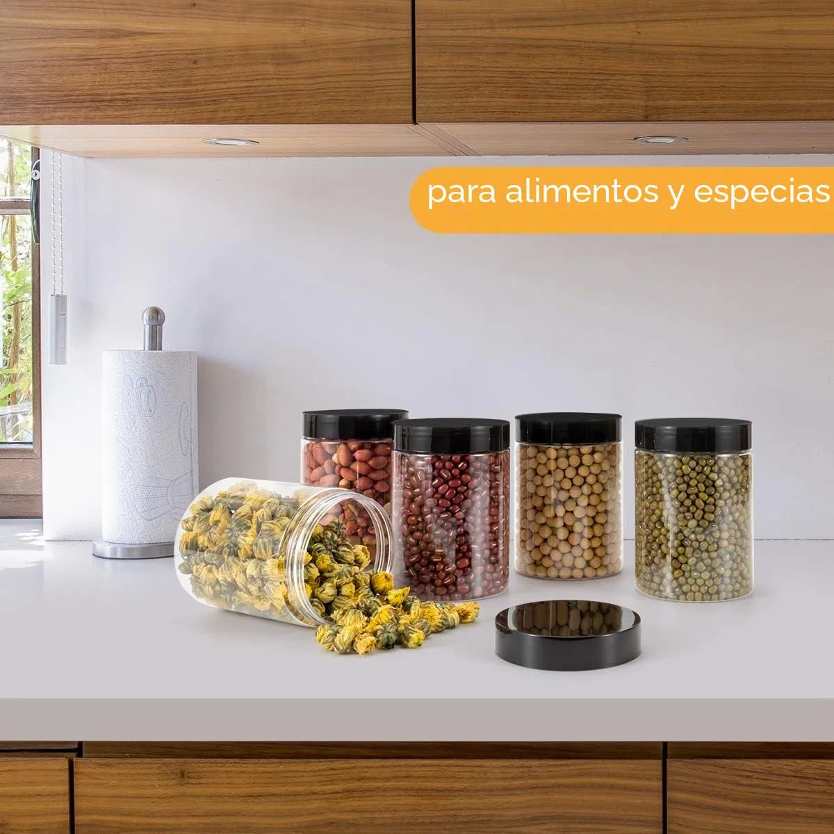 250ml Transparente Botes Cocina, 14 Piezas Bote de Plástico Transparente, Frascos de Plástico con Tapa para Cremas Corporales, Lociones, Slime, Cuentas, Joyas, Comida Seca