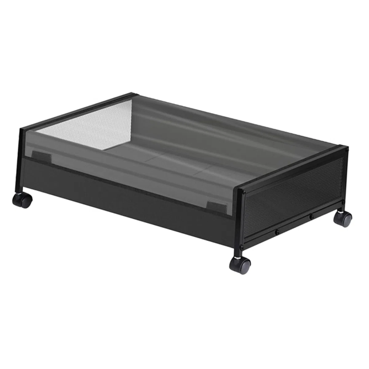 PRETYZOOM Cesta de Almacenamiento Debajo Cama Negro Tapa Transparente Organizador para Guardar Ropa Zapatos y Libros Dormitorio