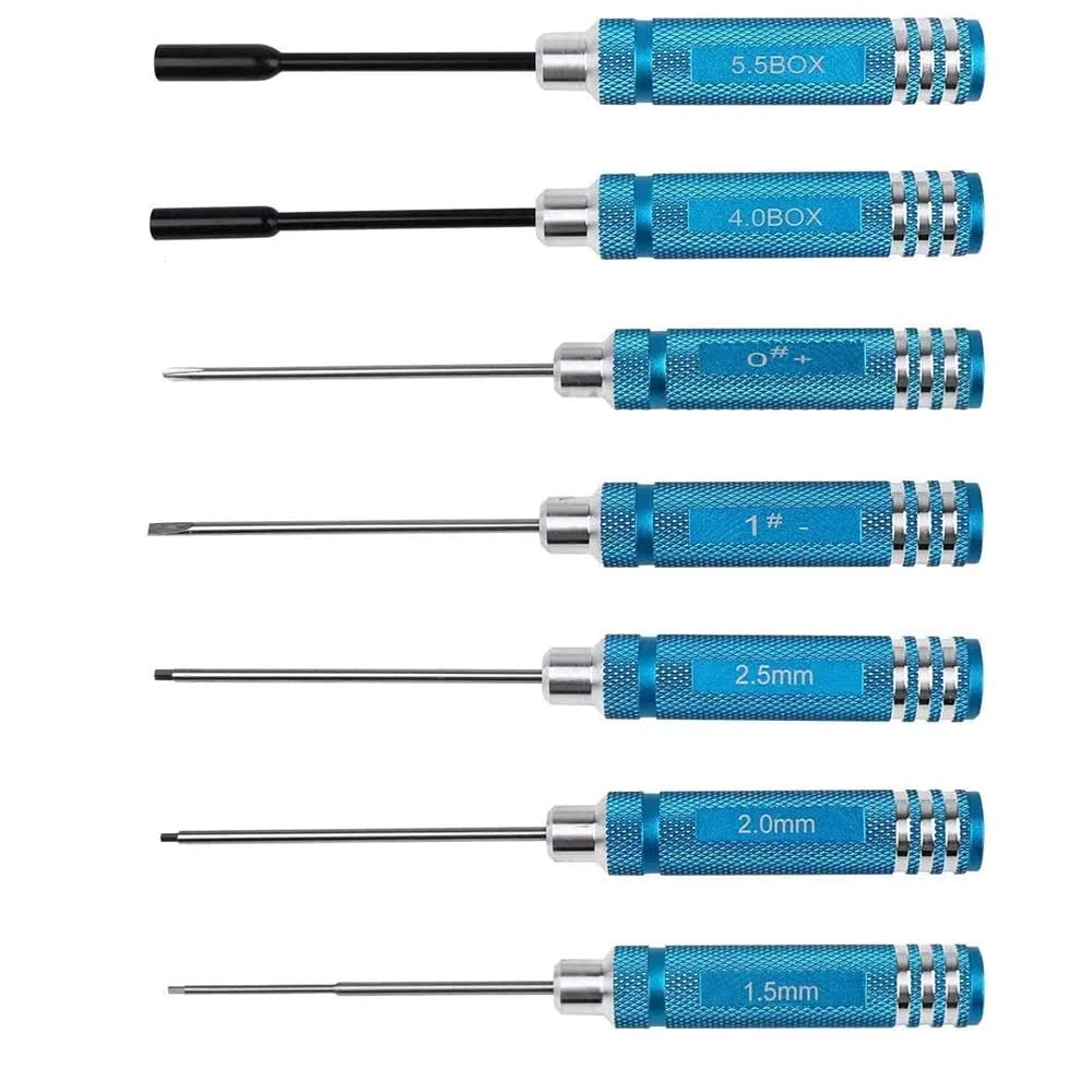 Juego de herramientas RC 10 en 1 de acero inoxidable, alicates de destornillador de manga hexagonal, kits de reparación de zócalos para coches RC, barco, cuadricóptero, helicóptero, modelos