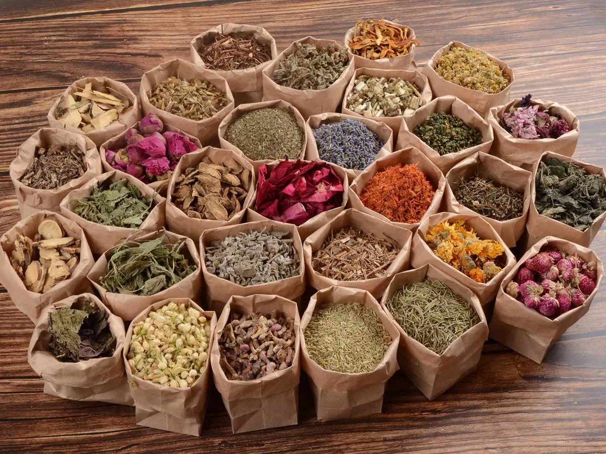 Hierbas secas para suministros de brujería y herramientas para la protección hechizos mágicos de hierbas Wicca - 30 hierbas para suministros de altar de wicca - hierbas secas con cuchara de cristal