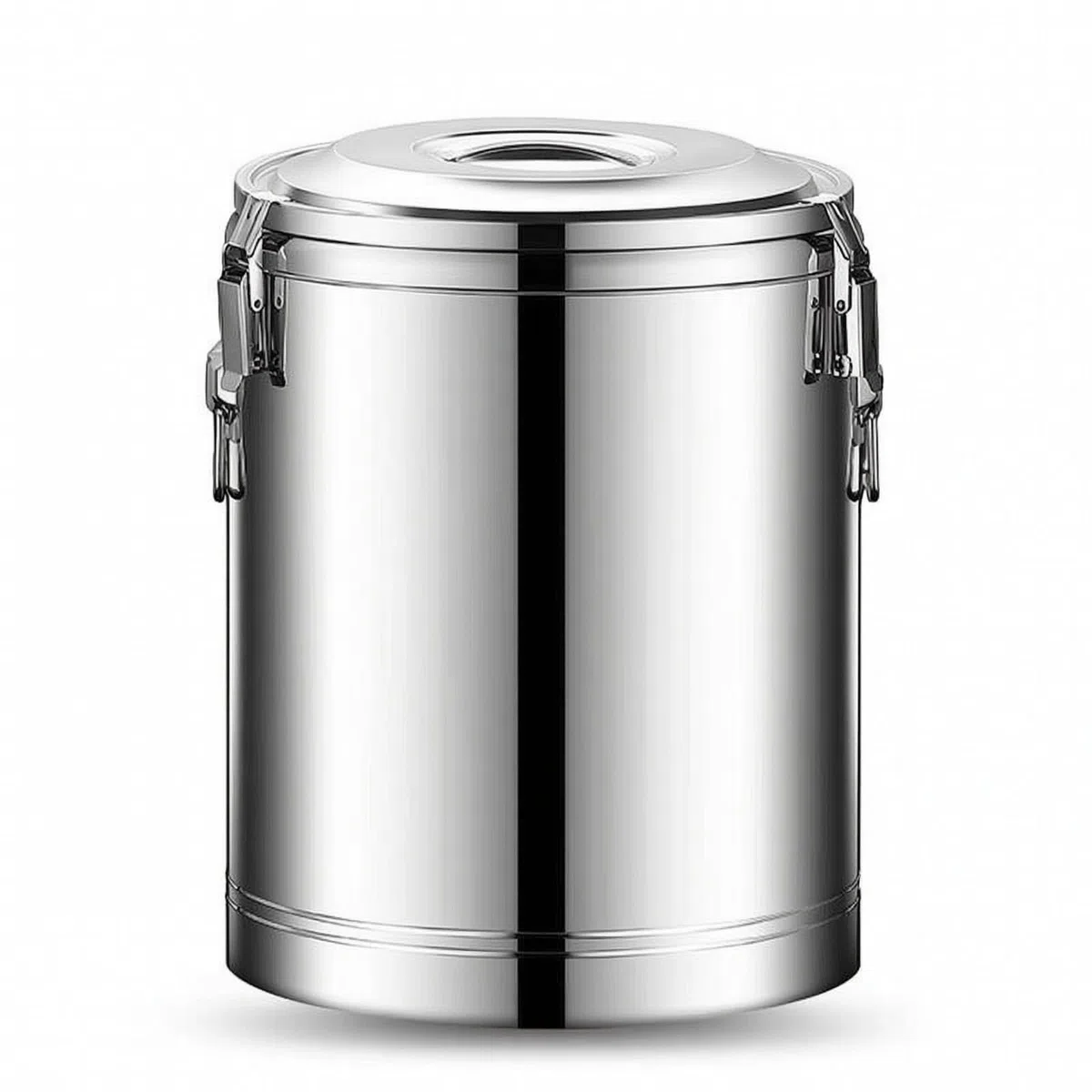 Cubo Térmico con Tapa Comercial Contenedor Isotérmico Acero Inoxidable Sellado Tarro Aislado con Tapa para Restaurantes, Cafeterías, Comedores, 60L, Sin Grifo