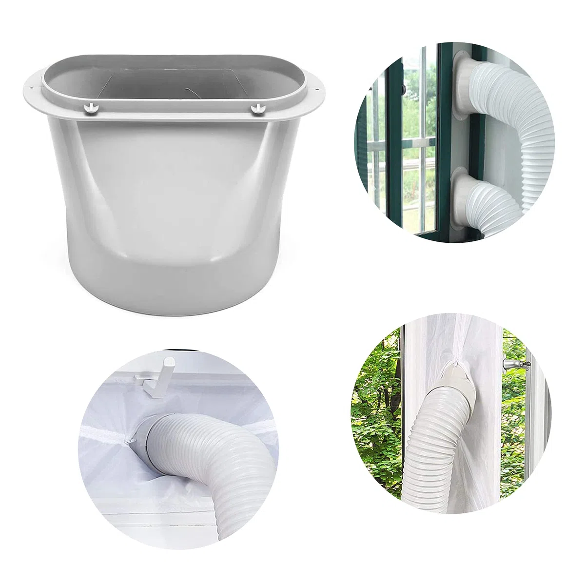 Adaptador de ventana para aire acondicionado, adaptador de ventana, kit de manguera de escape, accesorios para aire acondicionado móvil