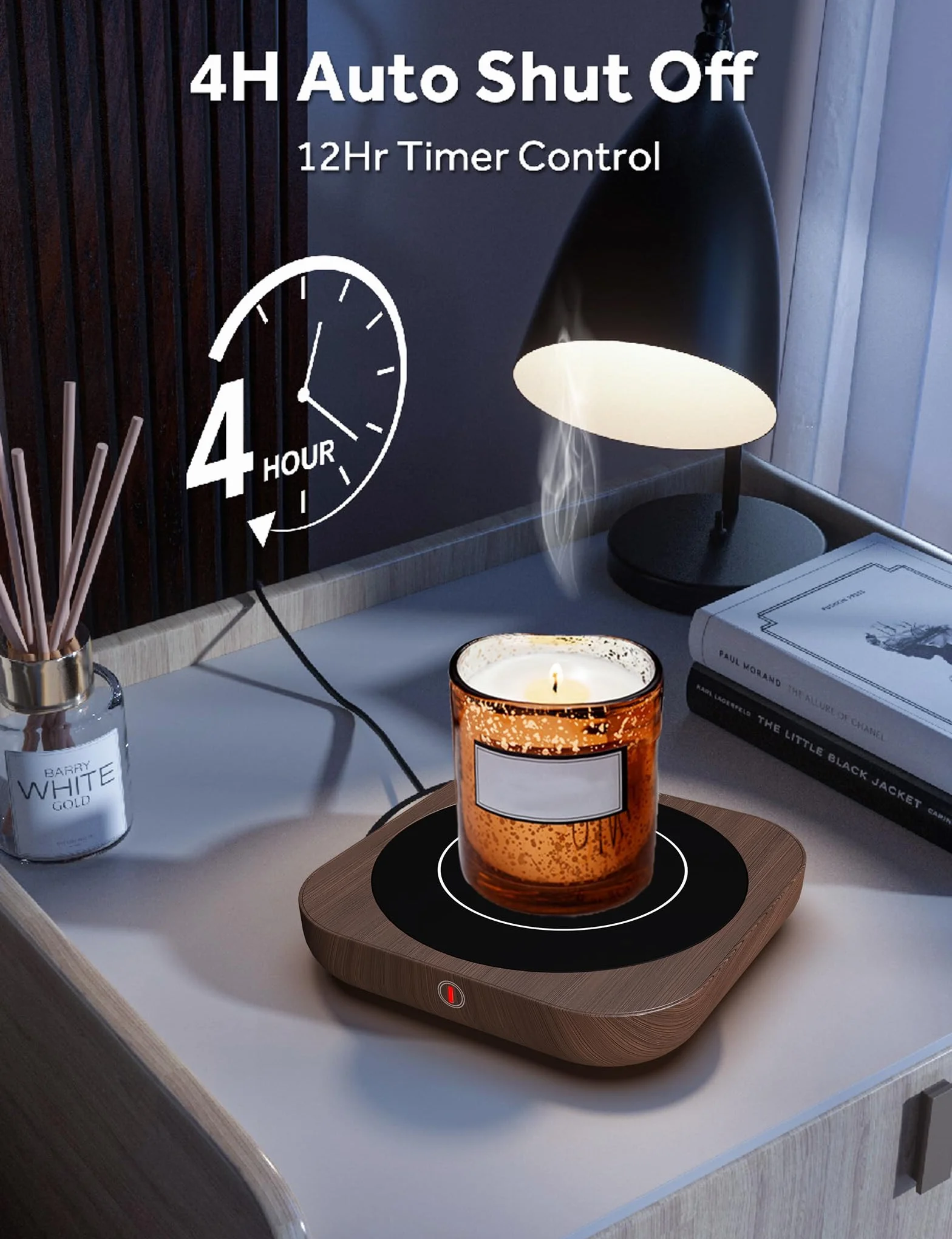 MQFORU Calentador de Tazas de Café con 3 Tecnología Táctil de Temperatura Adjustable (hasta 180 ℉/80 ℃), Calentador de Tazas de Apagado Automático Calentador de té, DS1289