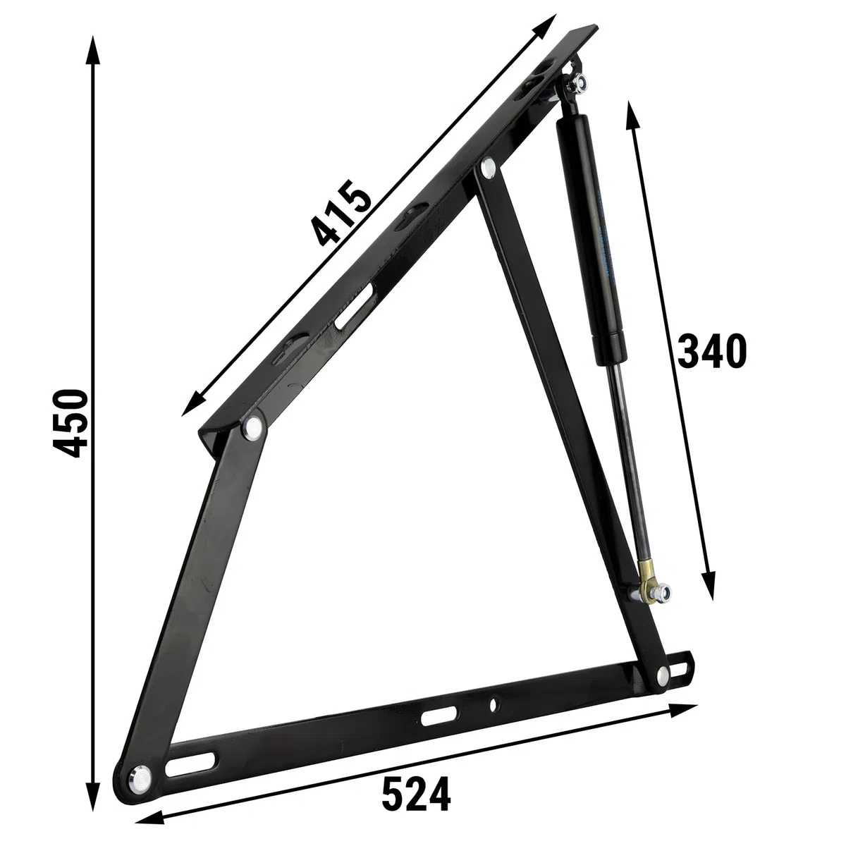 VERDU - Kit Bisagra Canape 135x190 o Canapes 150x190 con Amortiguador Canape, Tornilleria y Arquillo Fabricado en Acero Negro Facil Instalacion, Movilidad Suave para Cama Abatible (Canapé 105x190)