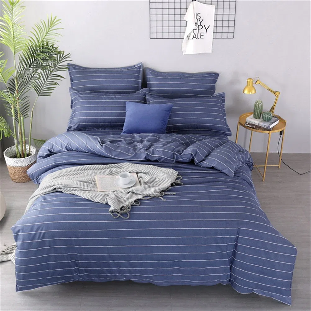 Juego de Funda de Edredón, 3 Piezas Funda Nórdica Microfibra Juego de Cama Cremallera Funda de Almohada (Cama 90-150x200cm, Azul Marino)