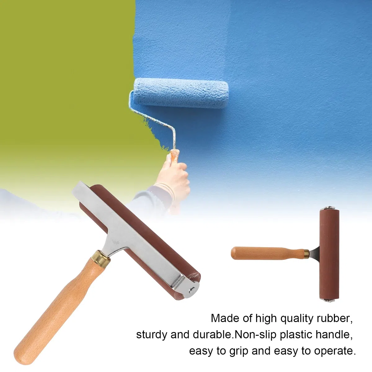 Brayer, Rodillo De Goma Elástica Suave, Flexible Y Duradera, para Terminar De Imprimir, Estampar De Manera Suave Y Limpia, Adecuado para Grabado, Bloque De Tinta, Superficie Tallada(15cm)