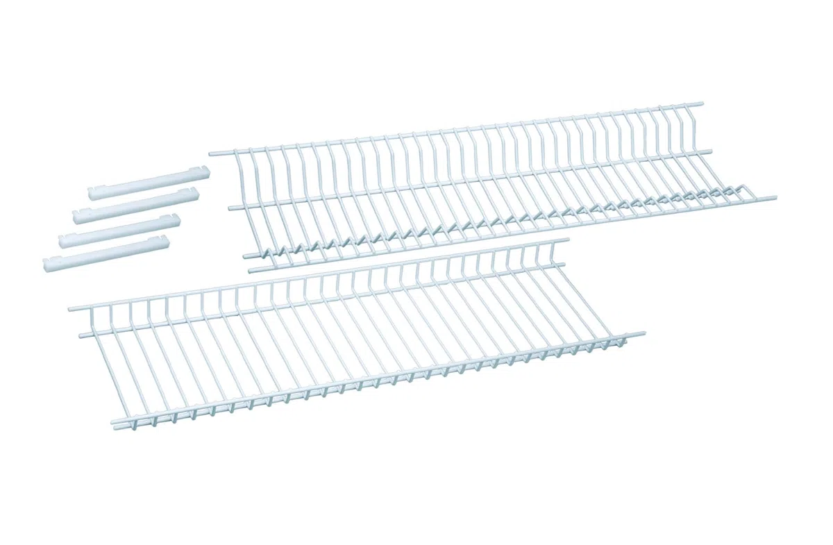 Sauvic Juego escurreplatos en Acero plastificado Blanco para armarios de 75 cm