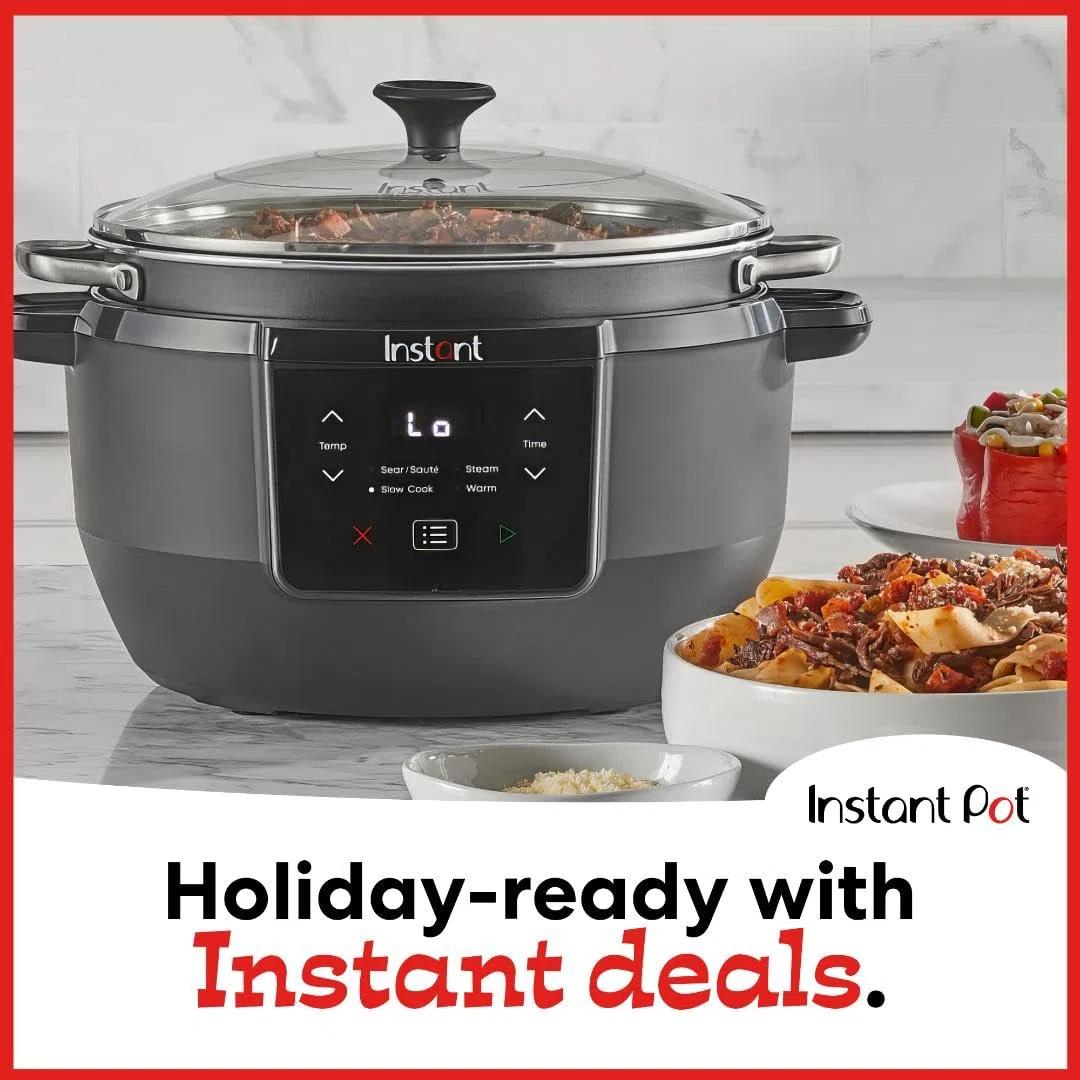 Instant Pot Instant Top Kitchen con accesorios, 7.5 cuartos de galón, negro, rectangular, multicocina, saltear, cocción lenta, vapor
