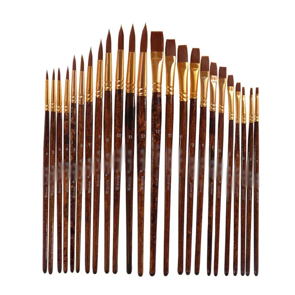Set de 12 Pinceles de Acuarela numerados con Pelo de Nailon para modelismo. Materiales para Manualidades y Arte.，A
