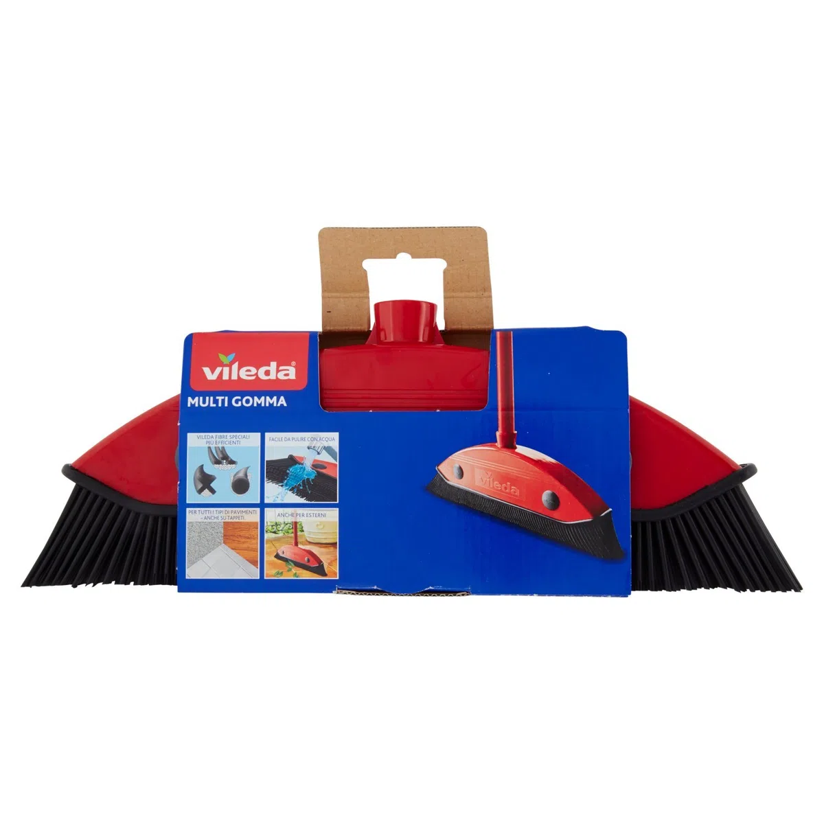 Vileda 159821 - Escoba multiusos para pelo de animal y cabello, color rojo y negro