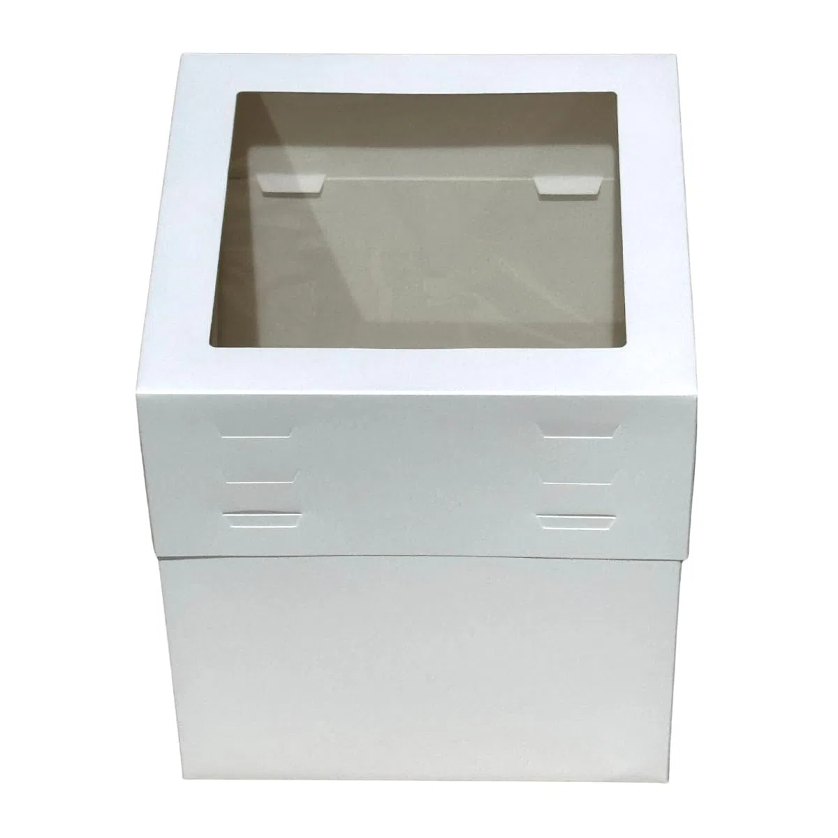 Decoraciondulce - Pk de 10 Cajas para Tartas, Blanca Altura Regulable Con Ventana 30 X 30 X 20 A 30 Cm. (30x30)