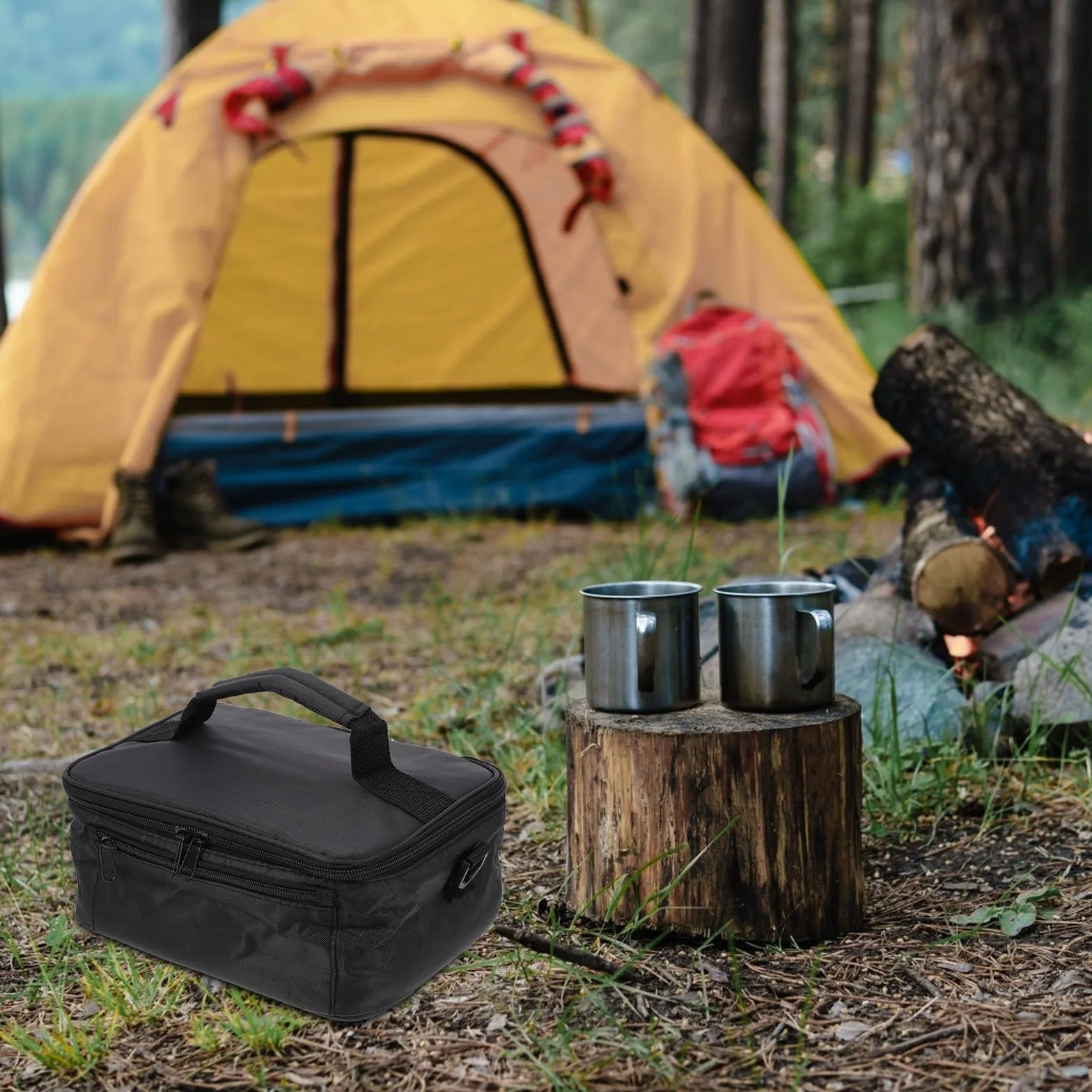 Yardwe Bolsa Térmica Material Oxford y 12v para Coche para Calentar Alimentos Portátil para Oficina y Pesca Nocturna